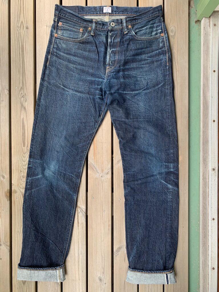 1930's Buckle Back Jeans with Peculiar Repairs The denim fades